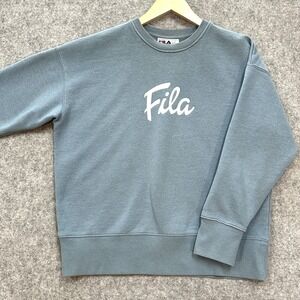 Fila Crewneck Sweatshirt Womens M Pullover Springlake Blue French Terry